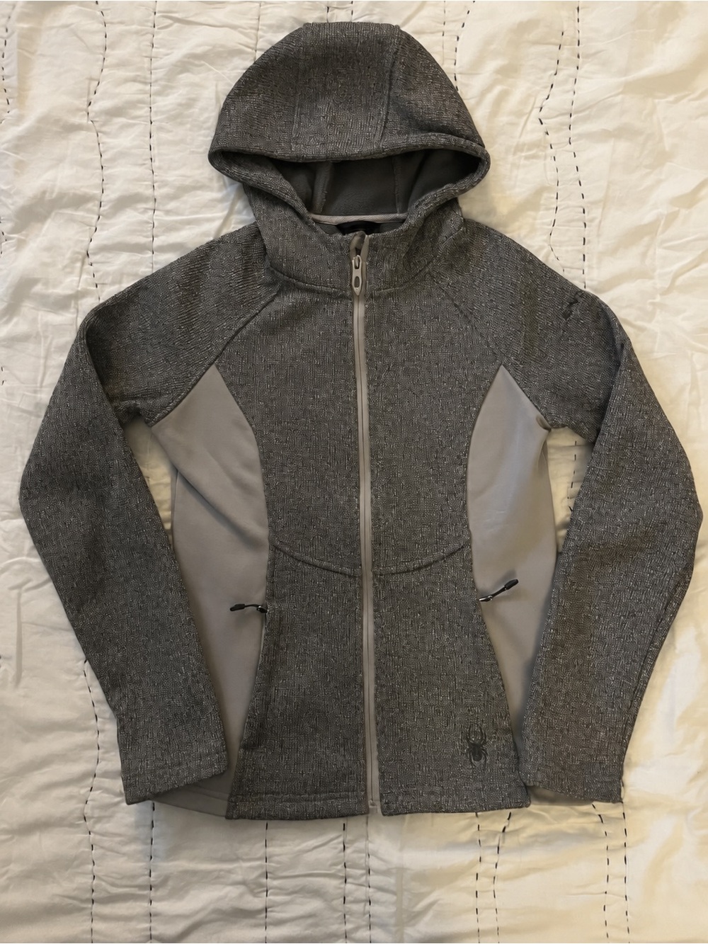 Spider Women’s Hooded Zip-Front Jacket - Gray - Picture 2 of 7